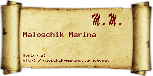 Maloschik Marina névjegykártya